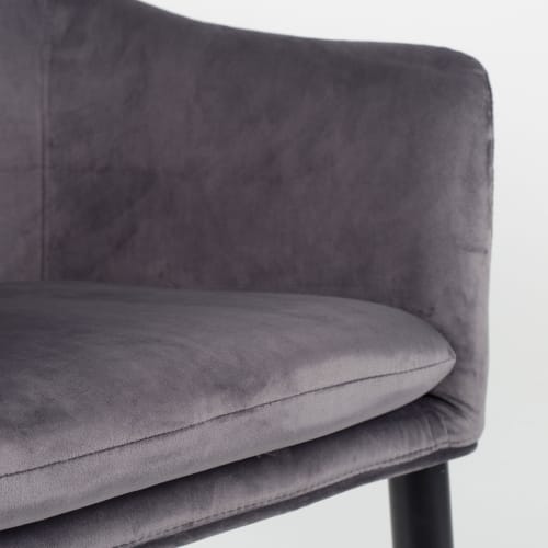 Canapés et fauteuils Fauteuils | Fauteuil de table design en velours gris - XP41302