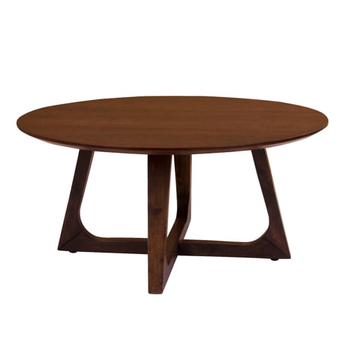Meubles Tables basses | Table de café ronde  Ø 75 cm effet noyer - FY29930