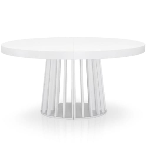 Meubles Tables à manger | Table ovale extensible blanc - NJ23847