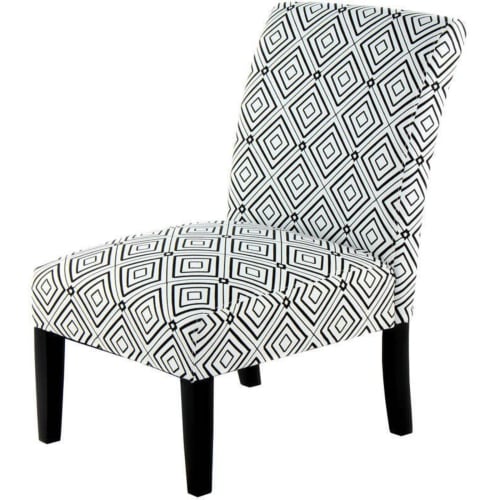 Canapés et fauteuils Fauteuils | Fauteuil banquette rembourrée tissu à motif noir - EL18548