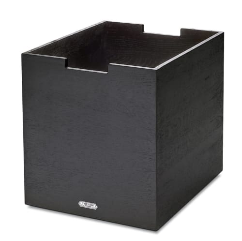 Déco Boîtes | Grande boîte avec roulettes en bois noir - ED01773