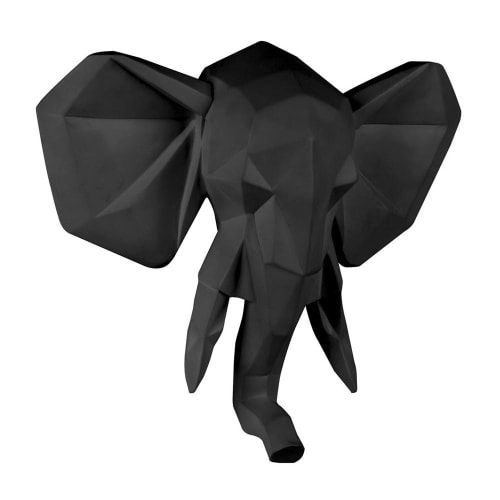 Déco Plaques et lettrages | Trophée origami en plastique mat noir - AS88807