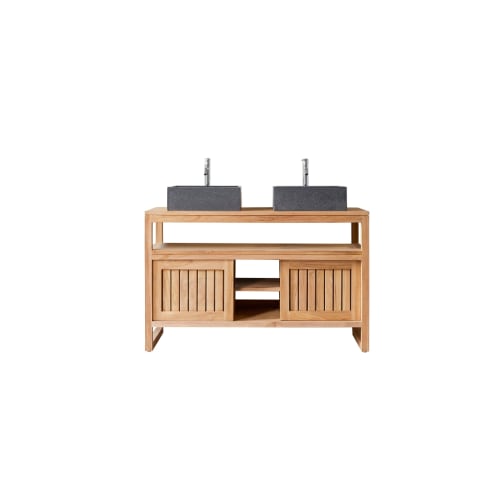 Meuble Salle De Bain En Teck Massif 120 Colonial Maisons Du Monde