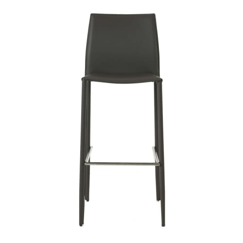 Meubles Chaises et tabourets de bar | Chaise de bar grise en cuir reconstitué - IS28536