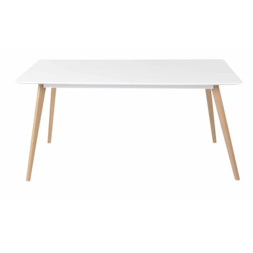 Meubles Tables à manger | Table repas blanche et pieds chêne 160X90 cm scandinave - PA46128
