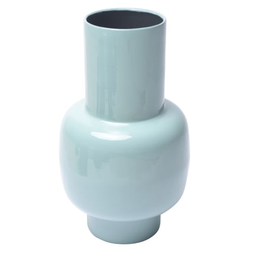 Déco Vases | Vase en fer émaillé bleu ciel - ZT52808