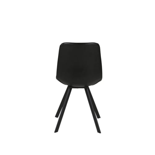 Meubles Chaises | Chaise imitation cuir noir - GM65307