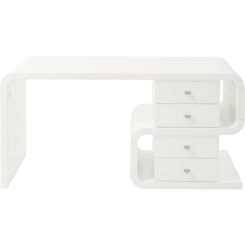 Meubles Bureaux et meubles secrétaires | Bureau 4 tiroirs blanc - VN12520