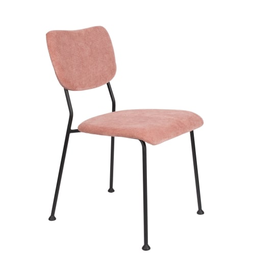 Meubles Chaises | Chaise de salle à manger velours  rose - ZI24085