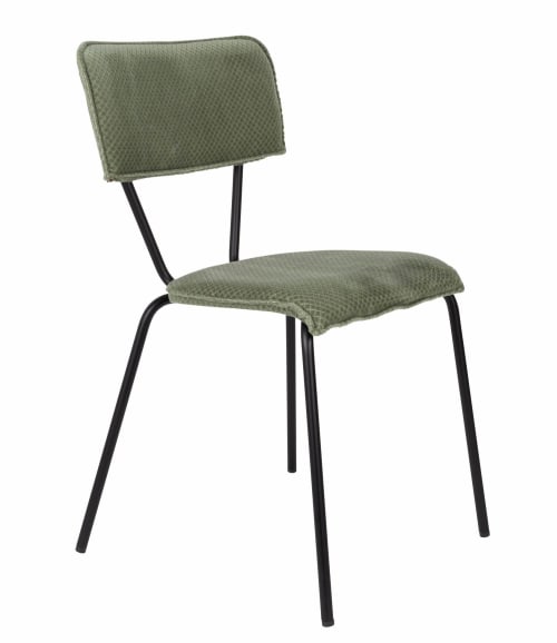 Meubles Chaises | Chaise de repas velours vert - WB69945