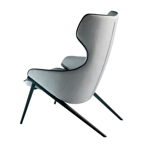 Canapés et fauteuils Fauteuils | Fauteuil tapissé en tissu gris et structure des pieds en acier noir - SL88324