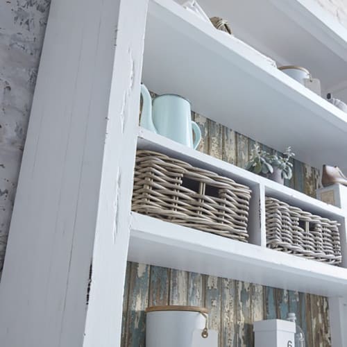 bibliotheque 1 placard 6 paniers 3 etageres en pin recycle atlantic maisons du monde