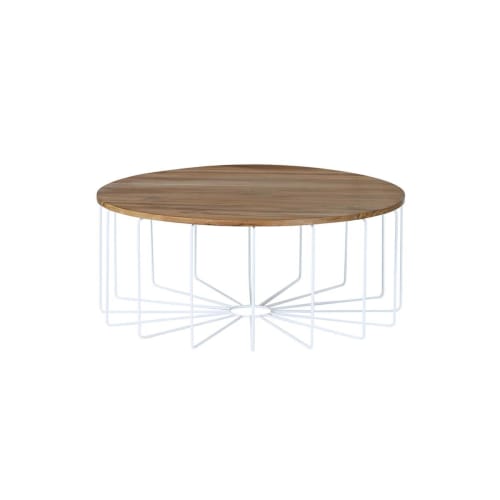 Meubles Tables basses | Table basse ronde en teck et métal - FA91580