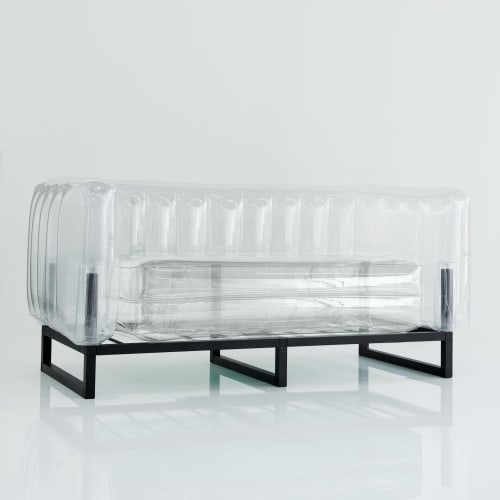Jardin Canapés et banquettes de jardin | Canapé cadre aluminium assise thermoplastique transparent - AK96602