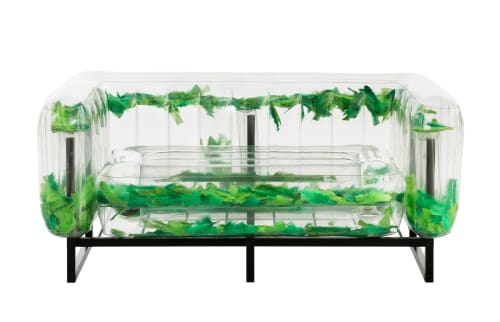 Jardin Canapés et banquettes de jardin | Canapé cadre aluminium assise thermoplastique transparent - AK96602