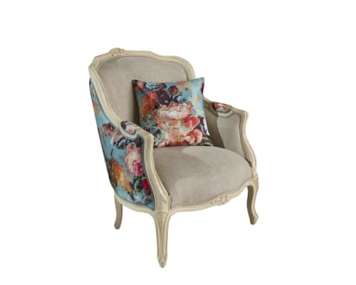Canapés et fauteuils Fauteuils | Fauteuil bergère en lin et tissu - UJ38543