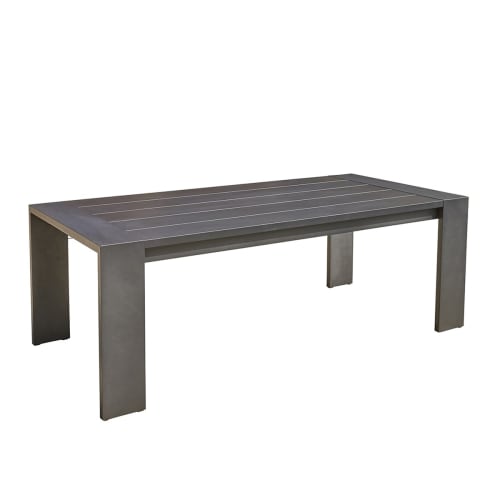 Jardin Tables de jardin | Table de jardin en aluminium noir 6 places - ZY48076