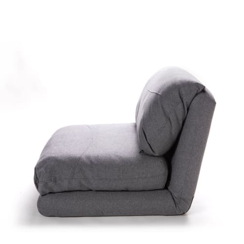 Canapés et fauteuils Fauteuils | Chauffeuse convertible 1 place en tissu gris nuage - NM75423