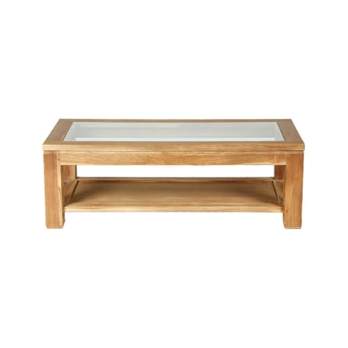 Meubles Tables basses | Table basse vitrée en teck - YX02273