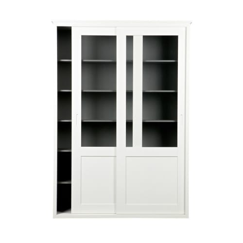 Meubles Vaisseliers | Vaisselier en bois 2 portes coulissantes blanc - HP08087