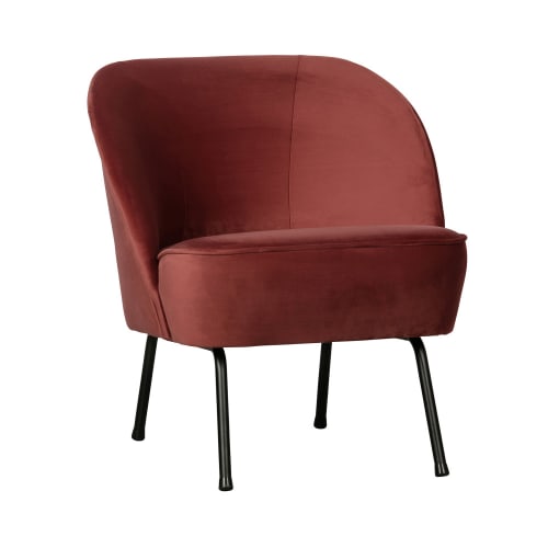 Canapés et fauteuils Fauteuils | Fauteuil lounge en velours grenat - QE98230