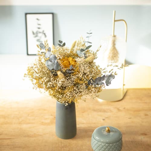 Déco Fleurs séchées | Bouquet de fleurs séchées jaunes - QK25528