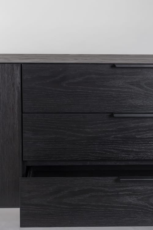 Buffet design en bois noir TRAVIS | Maisons du Monde