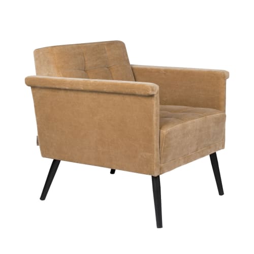 Canapés et fauteuils Fauteuils | Fauteuil vintage en velours camel - TU61593