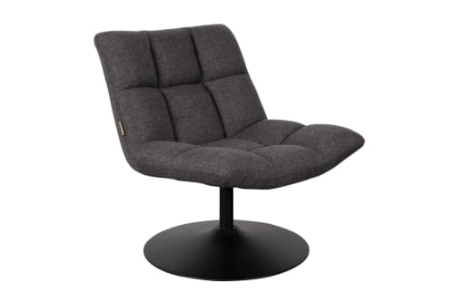 Canapés et fauteuils Fauteuils | Fauteuil tissu pivotant lounge gris anthracite - UO29721