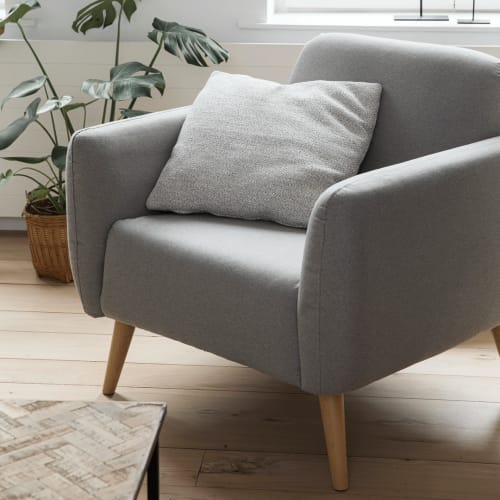 Canapés et fauteuils Fauteuils | Fauteuil en tissu gris clair - KV43700