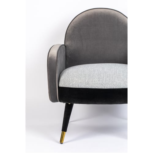 Canapés et fauteuils Fauteuils | Fauteuil en velours et tissu gris - NZ91474