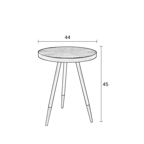 Meubles Tables basses | Table basse ronde en métal et bois foncé D44cm - RX04283