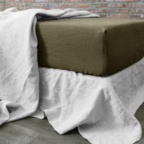 Housse de couette et taie d/'oreiller coton Intemporel Marron