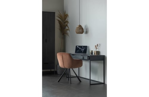Canapés et fauteuils Fauteuils | Fauteuil de table en velours rouge brique - XE34938