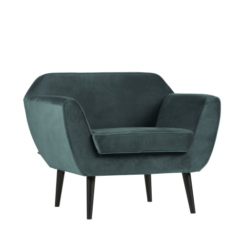 Canapés et fauteuils Fauteuils | Fauteuil en velours bleu canard - AV61171