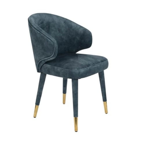 Meubles Chaises | Chaise de repas en velours bleu - BG80233