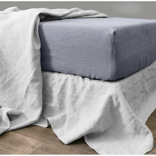 Ropa de hogar y alfombras Sábanas bajeras | Sàbana bajera de cambray de lino crema de 140x190x30 - AR45018