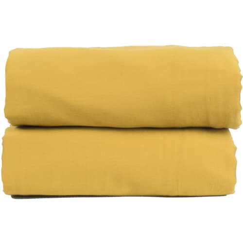 Ropa de hogar y alfombras Sábanas bajeras | Sàbana bajera de satén de algodón amarillo curry de 180x200x40 - NN45464