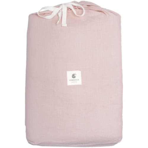 Ropa de hogar y alfombras Sábanas bajeras | Sàbana bajera de lino lavado rosa viejo de 200x200x40 - US54978