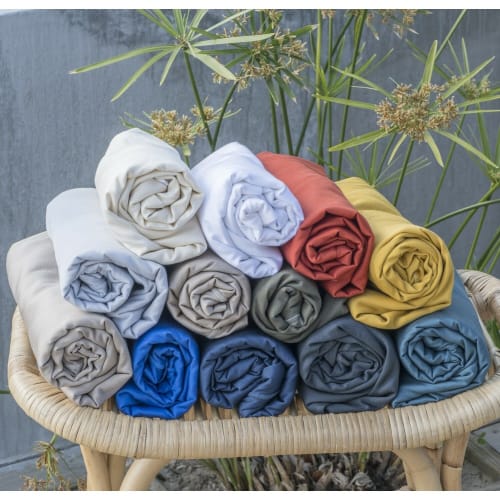 Ropa de hogar y alfombras Sábanas bajeras | Sàbana bajera de satén de algodón caqui de 140x190x30 - MD60255