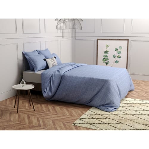 Ropa de hogar y alfombras Fundas nórdicas | Funda nórdica de cambray de lino azul índigo de 260x240 - PS49911