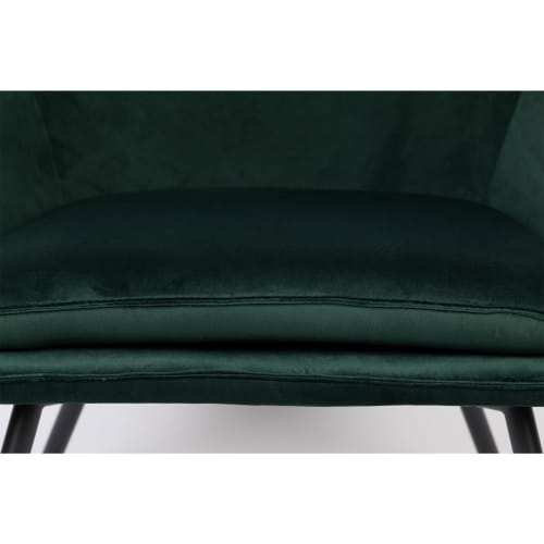 Canapés et fauteuils Fauteuils | Fauteuil lounge en velours vert forêt - MX26191