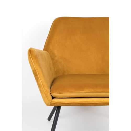 Canapés et fauteuils Fauteuils | Fauteuil lounge en velours ocre - MG80887