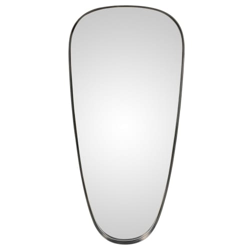 Déco Miroirs | Miroir en métal finition étain ovale 92 x 43 cm - YT39176