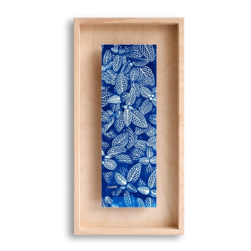 Déco Toiles et tableaux | Cadre en bois cyanotype fittonia 40x20cm - ID71619