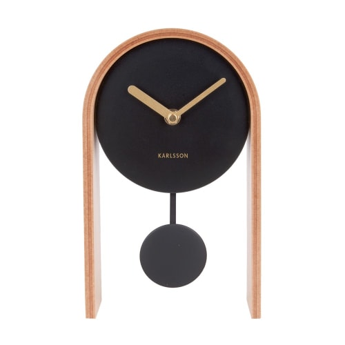 Déco Horloges murales et horloges à poser | Horloge à poser en bois noir H25cm - PM99224