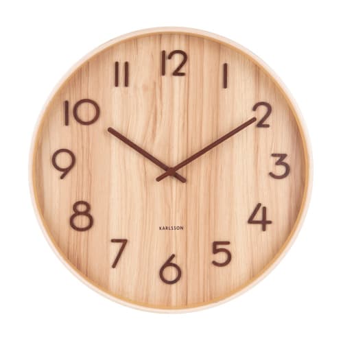 Déco Horloges murales et horloges à poser | Horloge en bois de tilleul blanc D40 - QQ17307