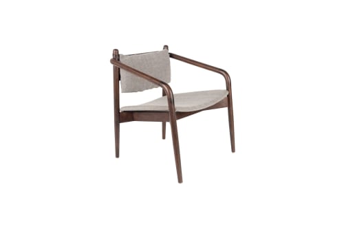 Canapés et fauteuils Fauteuils | Fauteuil en bois et tissu beige - BU55245