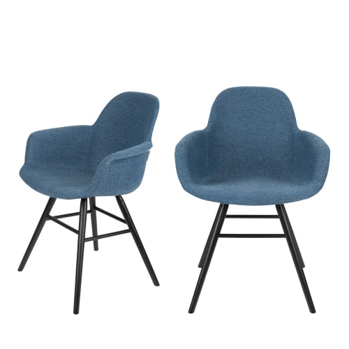 2 Chaises Avec Accoudoirs En Tissu Bleu Petrole Albert Kuip Soft Maisons Du Monde