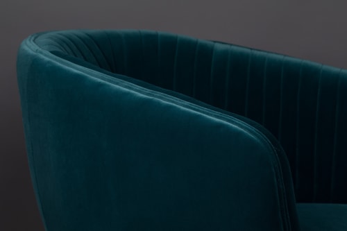 Canapés et fauteuils Fauteuils | Fauteuil vintage en velours bleu canard - CT19576